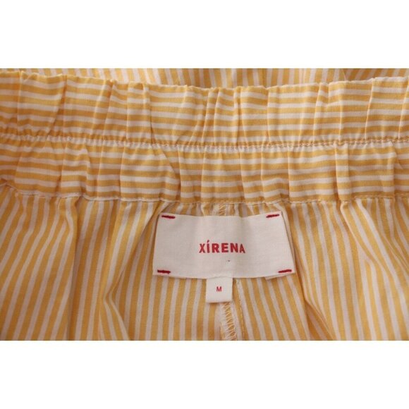 Xirena Womens Medium Yellow Butter Stripe Caysen Shorts High Waisted 100% Cotton - Picture 6 of 9